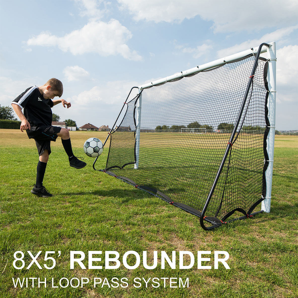 Quickplay Match Combo 8 x 5ft (244 x 152cm) Football Goal and Rebounder