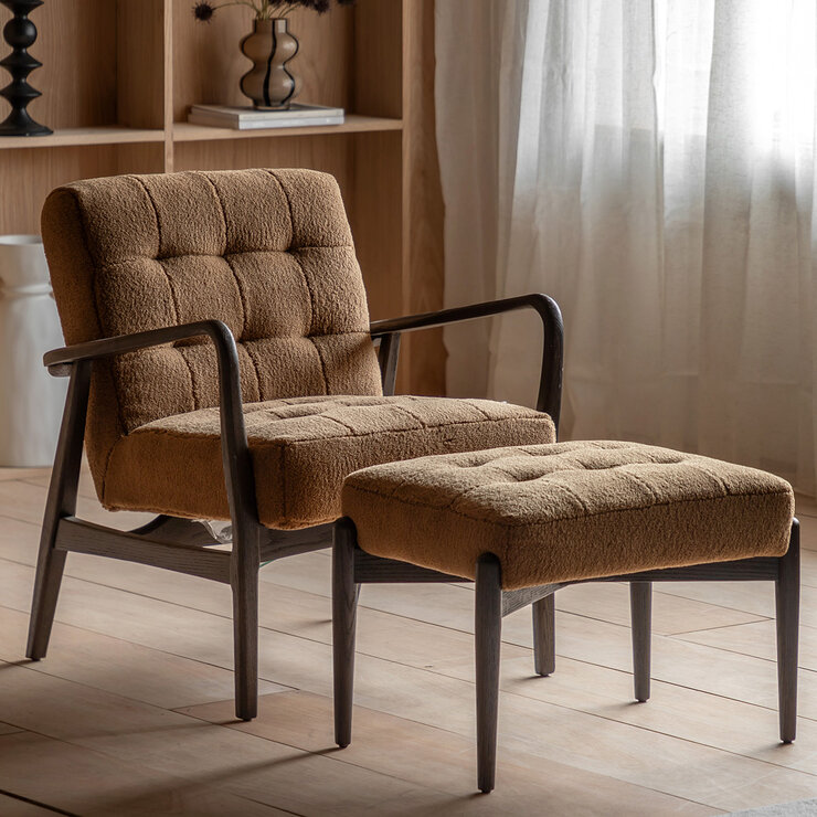 Gallery Humber Orange Faux Sheepskin Armchair Gallery Humber Orange Faux Sheepskin Armchair