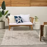 Nourison Horizon Geometric Indoor / Outdoor Rug in 2 Sizes, Grey