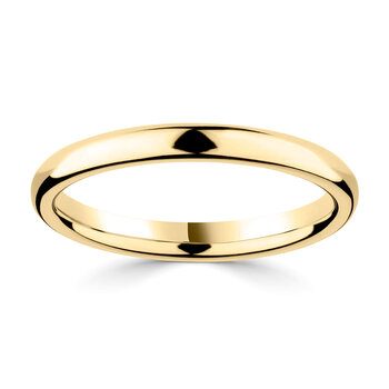 2.5mm Luxury Court Wedding Ring, 18ct Yellow Gold