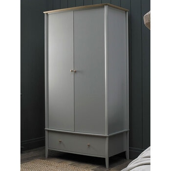 Bentley Designs Whitby Scandi Oak & Grey Double Wardrobe