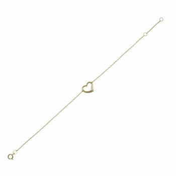 14ct Yellow Gold Heart Shaped Bracelet