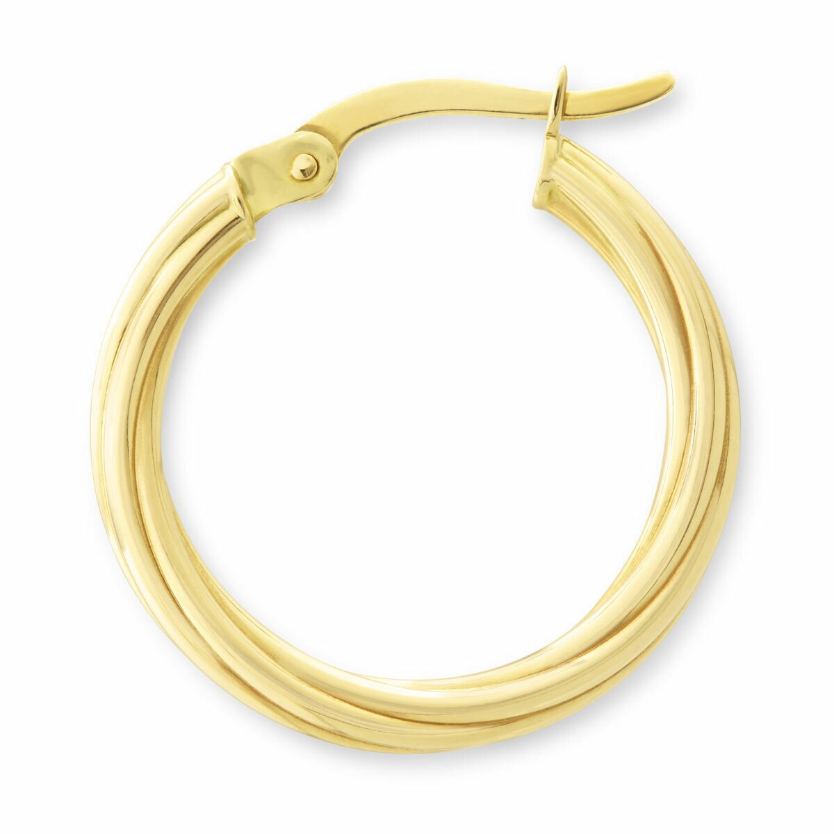 14ct Yellow Gold Textured Hoop Earrings