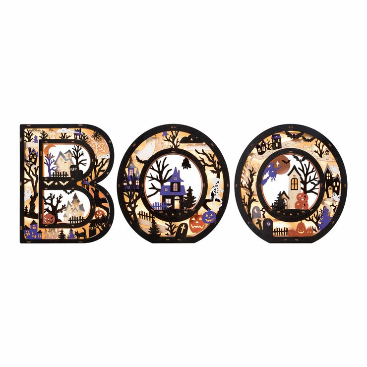 Light Up Wooden BOO Letters - Set of 3 Light Up Wooden BOO Letters - Set of 3