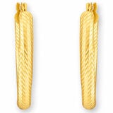14ct Yellow Gold Textured Oval Hoop Earrings 14ct Yellow Gold Textured Oval Hoop Earrings