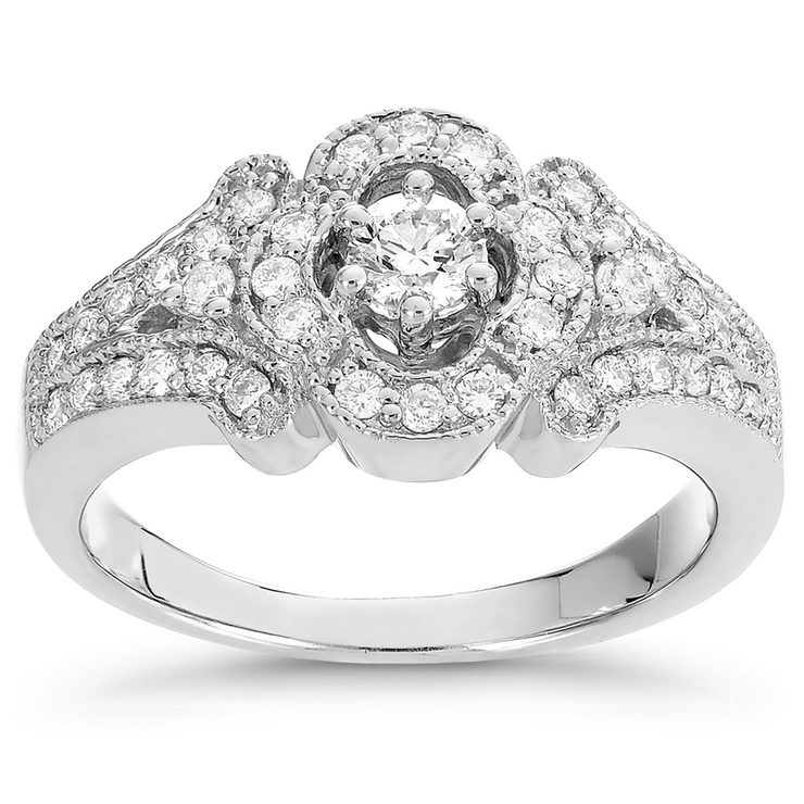 0.50ctw Round Brilliant Cut Diamond Ring, 18ct White Gold Costco UK
