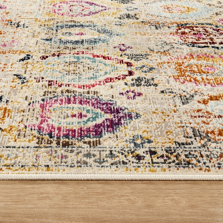 Concept Looms Vintage Kashan Ivory Multi Rug, in 3 Sizes