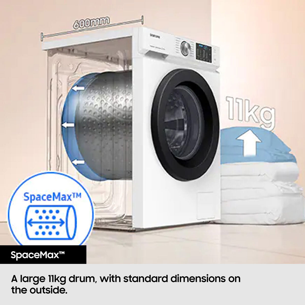 Buy Samsung WW11DG5B25ABEU 11kg, 1400rpm Washing Machine, A Rated in Black at Costco.co.uk