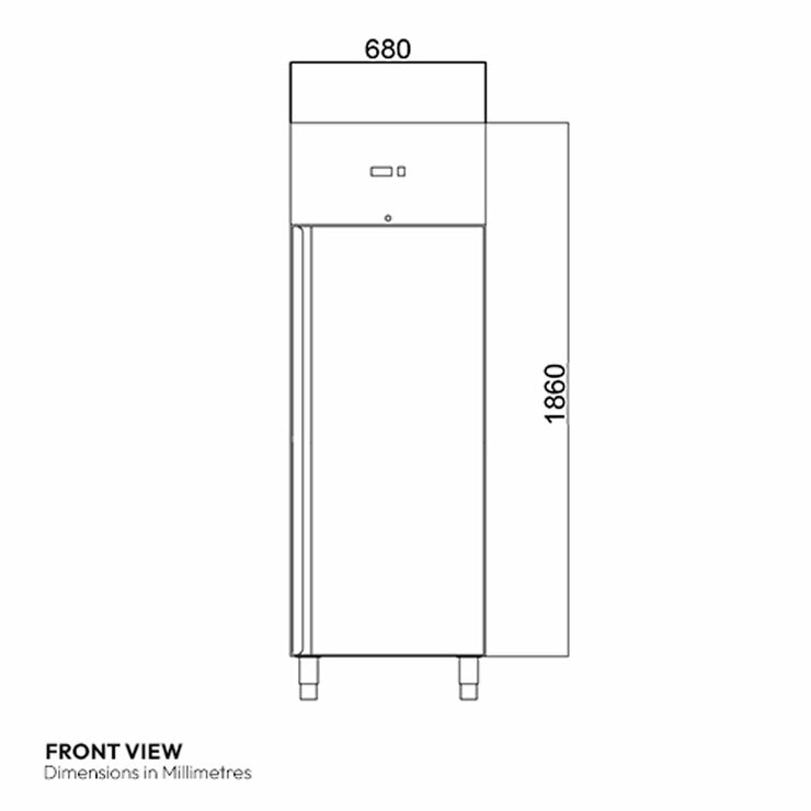 Contender FZU004 Commercial 600L Single Door Catering Freezer, D Rated in Stainless Steel