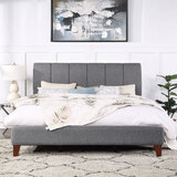 Northridge Home Grey Upholstered Bed Frame