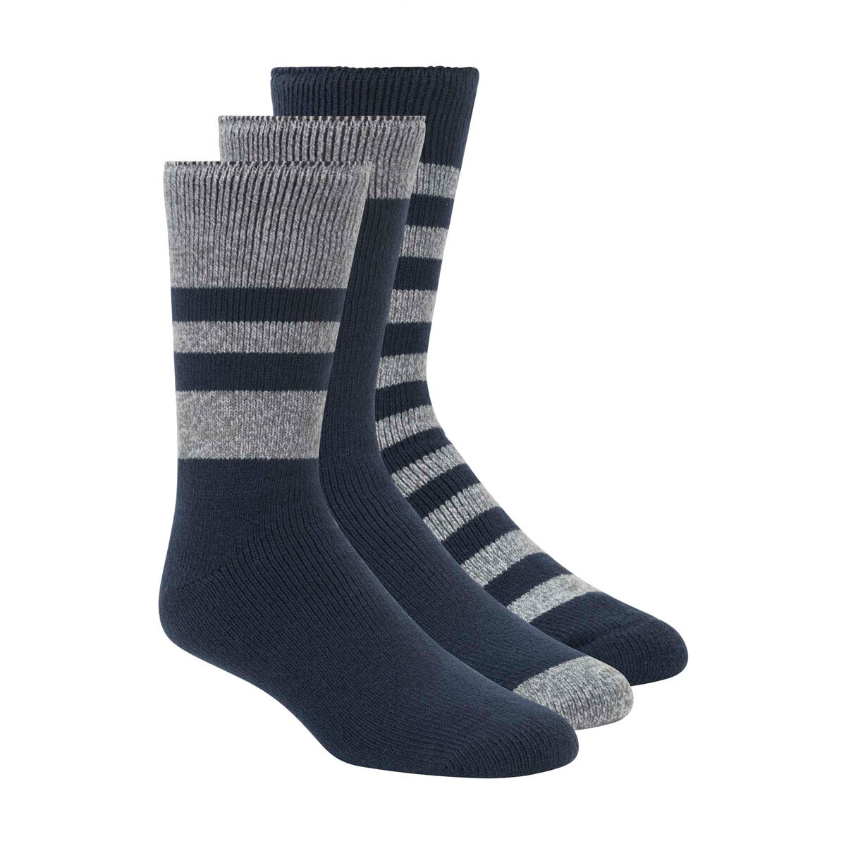 Weatherproof Men's Thermal Crew Socks, 3 Pack in Assorted Colours