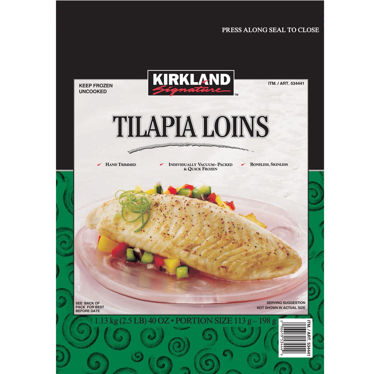 Kirkland Signature Tilapia Loins 1.13kg Cost