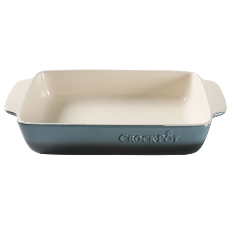 Crockpot 2 Piece Stoneware Oven Dish Set in Grey