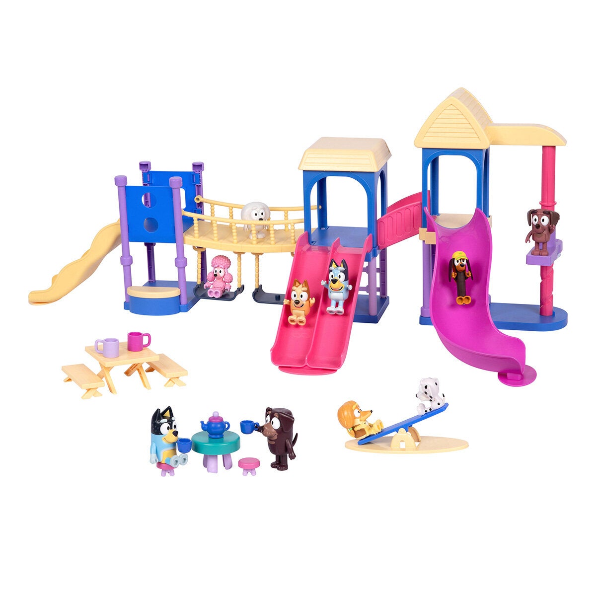 Bluey's Playdate Playground Set, 24-Piece Set with 10 figures Including exclusive Winnie and Fido (3+ Years) Bluey's Playdate Playground Set, 24-Piece Set with 10 figures Including exclusive Winnie and Fido (3+ Years)