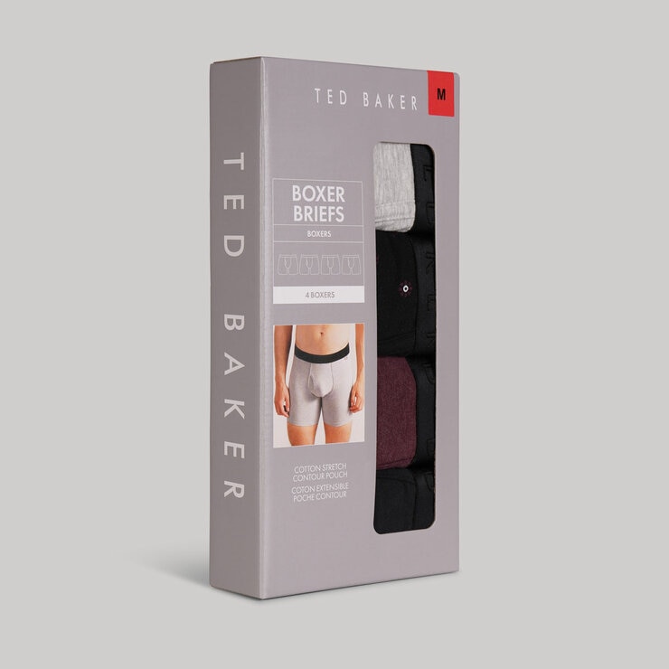 Ted Baker Men's Boxers, 4 Pack in Black