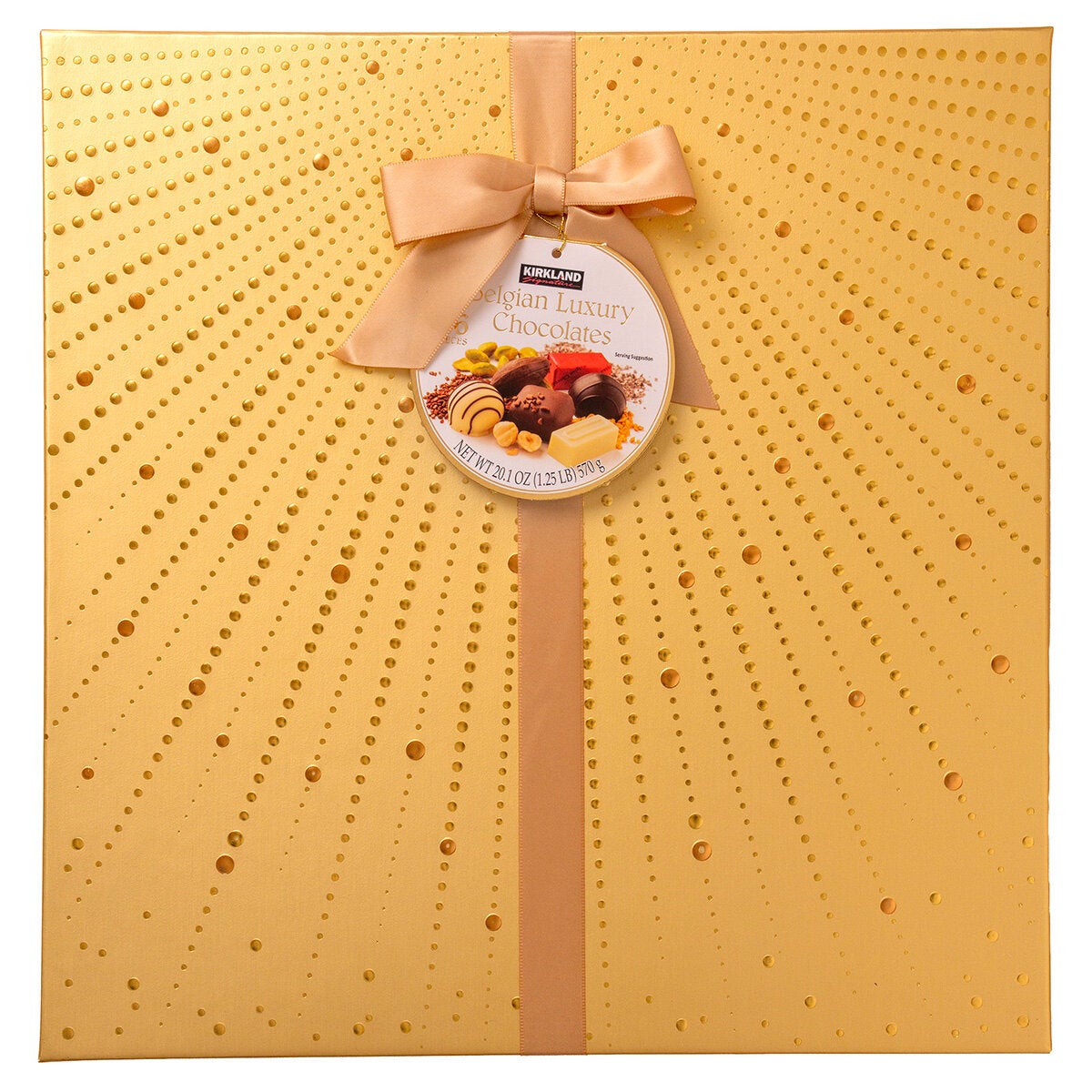 Kirkland Signature Luxury Belgian Chocolates in Gold Gift Box, 570g Kirkland Signature Luxury Belgian Chocolates in Gold Gift Box, 570g