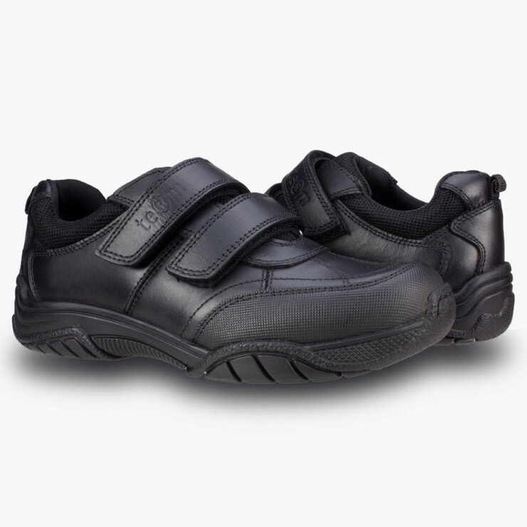TeⓇm Chivers Double Touch Fastening Boy's School Shoes, Size 9
