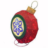 Buy Red Mesh Snowflake Ornament with LED Lights Side Image at Costco.co.uk