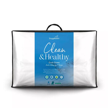 Snuggledown Clean & Healthy Duck Down Anti-Allergy Pillow, 2 Pack