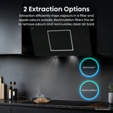 Hisense Hi6 CH10IN14BBUK 100cm Chimney Cooker Hood, A Rated in Black Glass