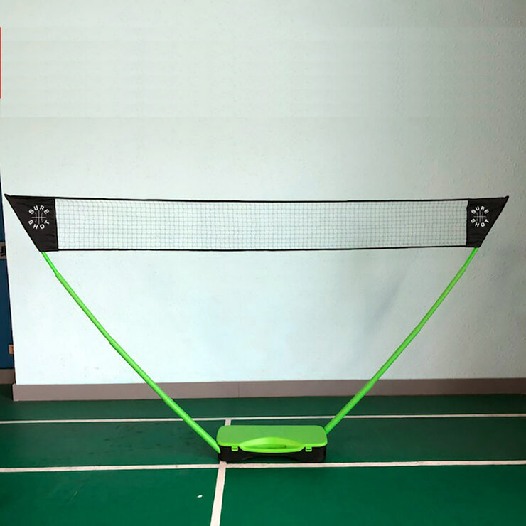 Lifestyle image showing the badminton net set up in a sports hall