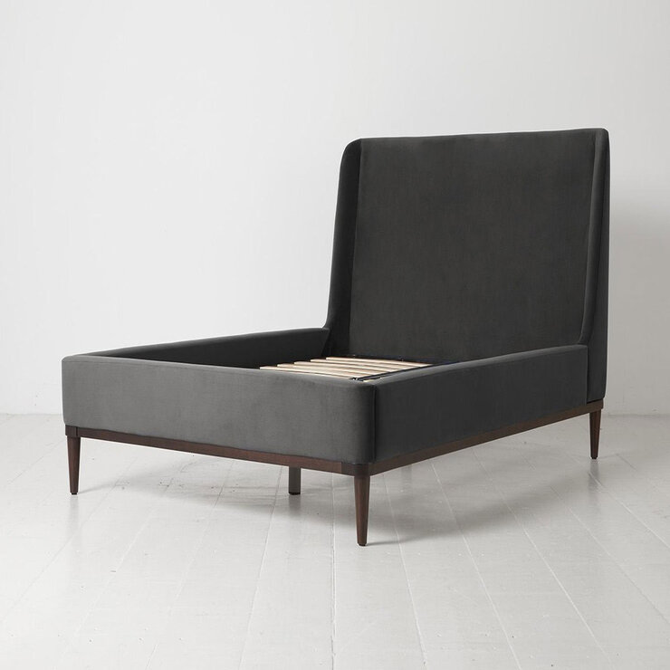 Swyft Bed 02 Charcoal Grey Velvet Bed Frame, Double Swyft Bed 02 Charcoal Grey Velvet Bed Frame, Double