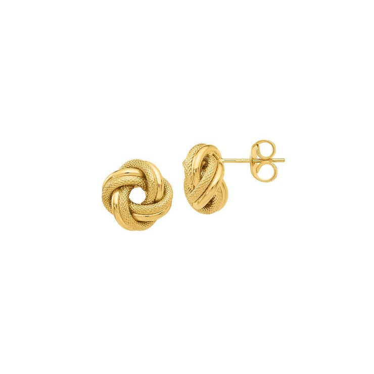 14ct Yellow Gold Love Knot Earrings Costco UK