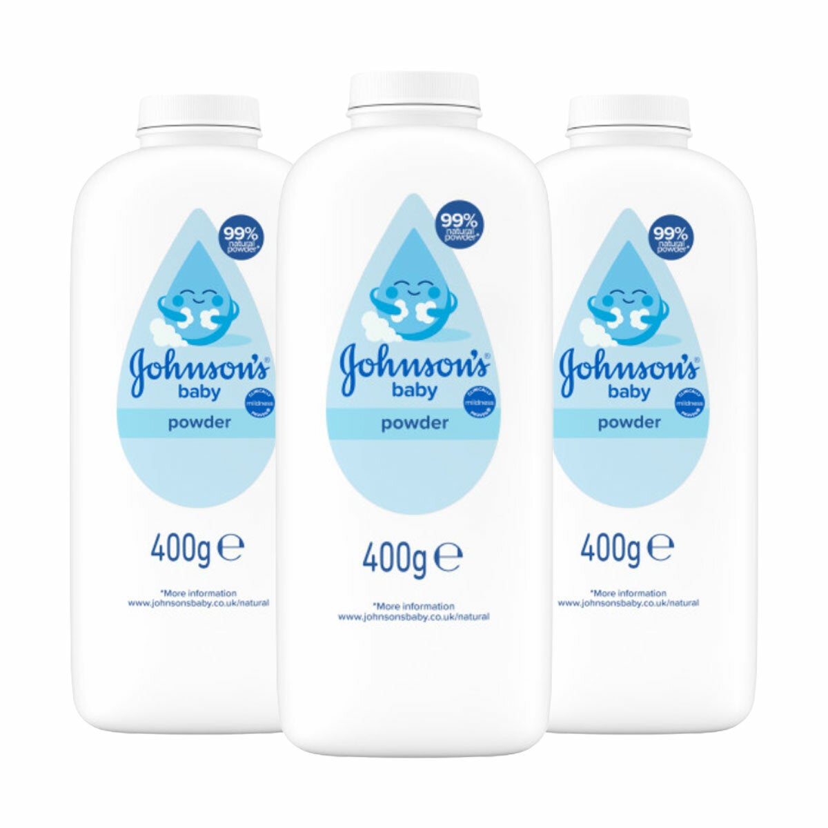 Johnson's Baby Powder, 3 x 400g Johnson's Baby Powder, 3 x 400g
