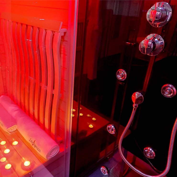 Insignia 1820 x 1230  x 2150mm Split Shower & Sauna Wood at costco.co.uk