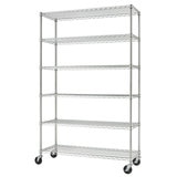TRINITY EcoStorage™ 6-Tier 6ft x 4ft x 1.5ft (183 x 122 x 46cm) Chrome Storage Unit with Casters