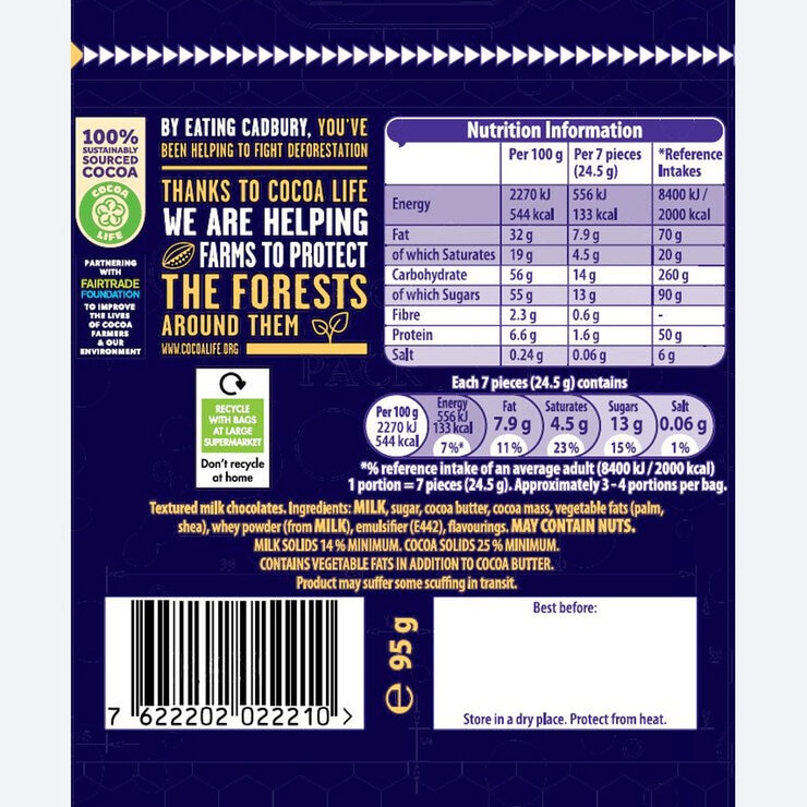 Cadbury Bitsa Wispa PMP £1.35, 10 x 95g