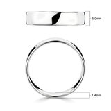 5.0mm Basic Light Court Wedding band. Platinum