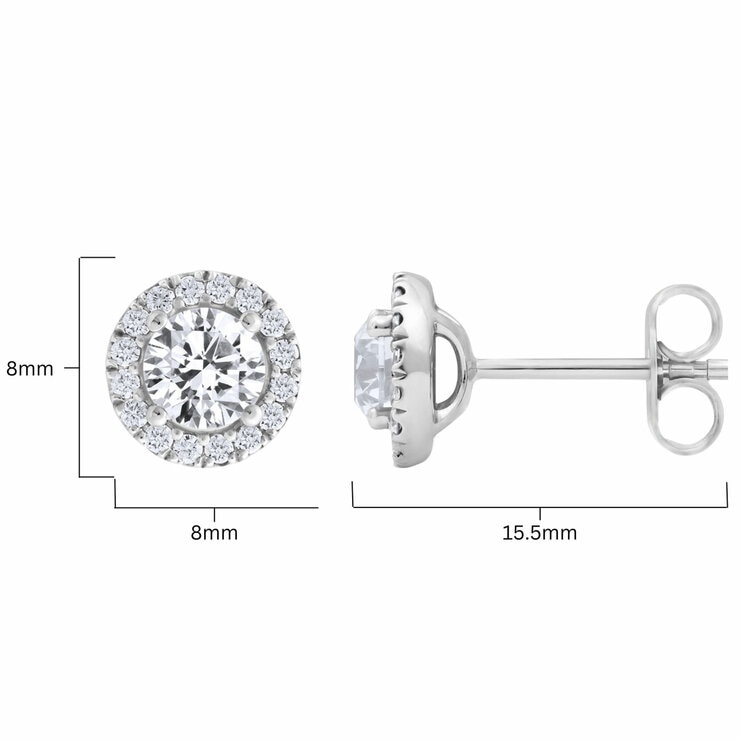 1.22ctw Round Brilliant Cut Diamond Earrings, 18ct White Gold
