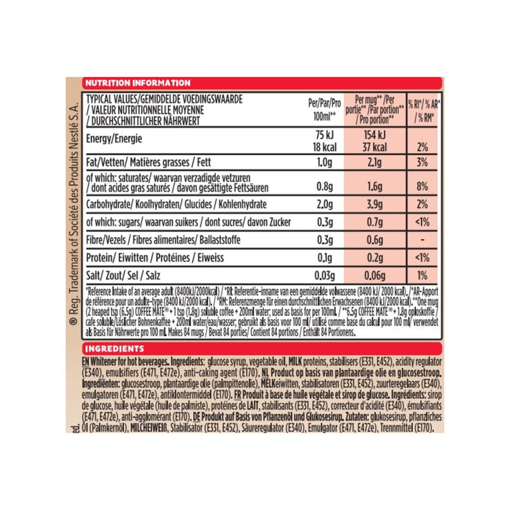 Nestle Coffee Mate Original, 2 x 550g