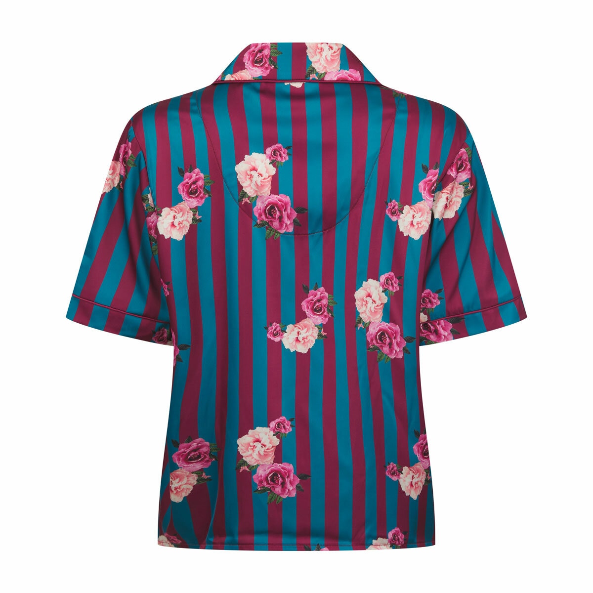 Ted Baker Ladies Satin 2 Piece PJ Set in Burgundy & Dark Blue