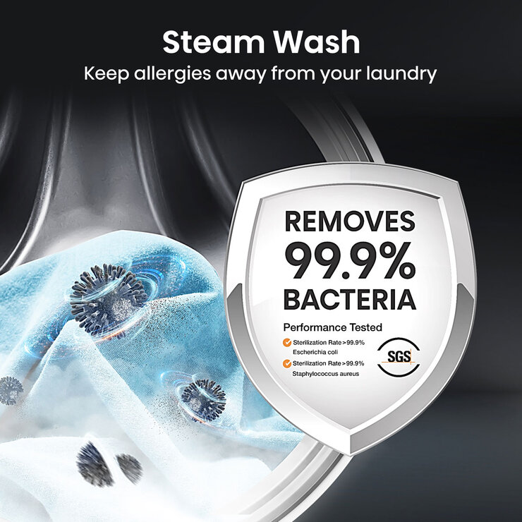 Hisense WF5S1245BB, 12kg, 1400rpm, Washing Machine A Rating in Black