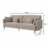 Monroe Beige Fabric 4 Seater Sofa