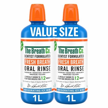 The Breath Co Mouthwash Icy Mint, 2 x 1L