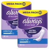 Always Discreet Long Plus Pads, 2 x 22 Pack