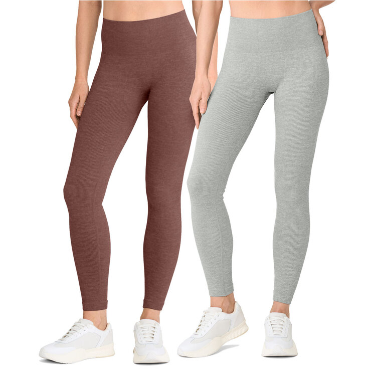 Lemon Ladies Ribbed Legging, 2 Pack