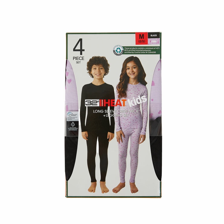 32 Degrees Heat Kids Baselayer Set, 4 Pack