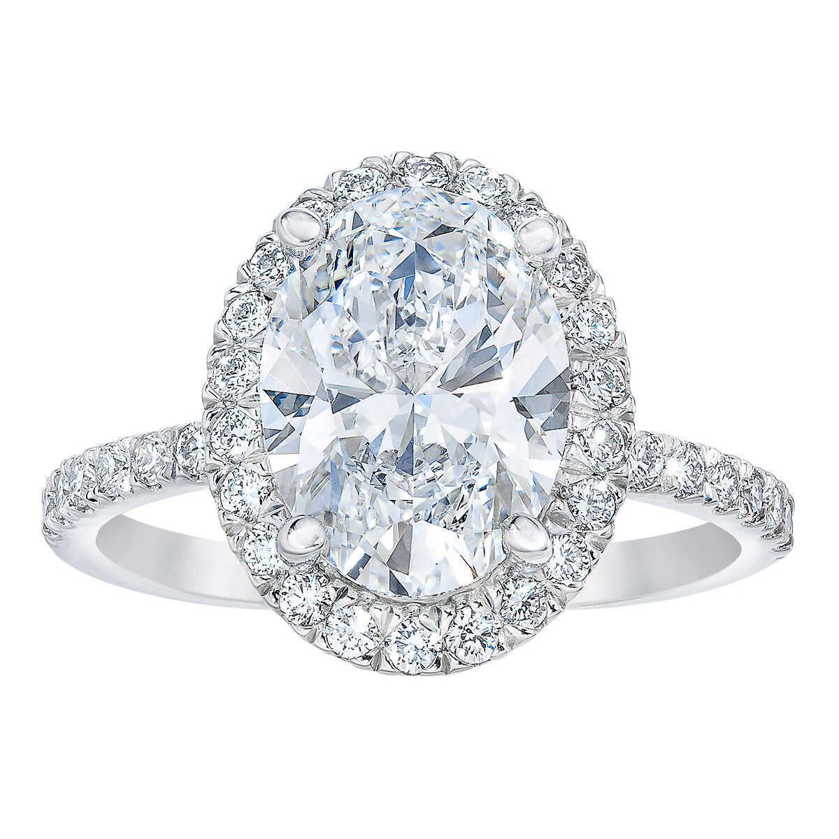 3.75ctw Oval Cut Diamond Wedding Ring Set, Platinum | Costco UK
