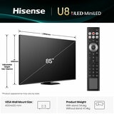 Hisense 85U8QTUK 85 Inch Mini LED HD Smart TV