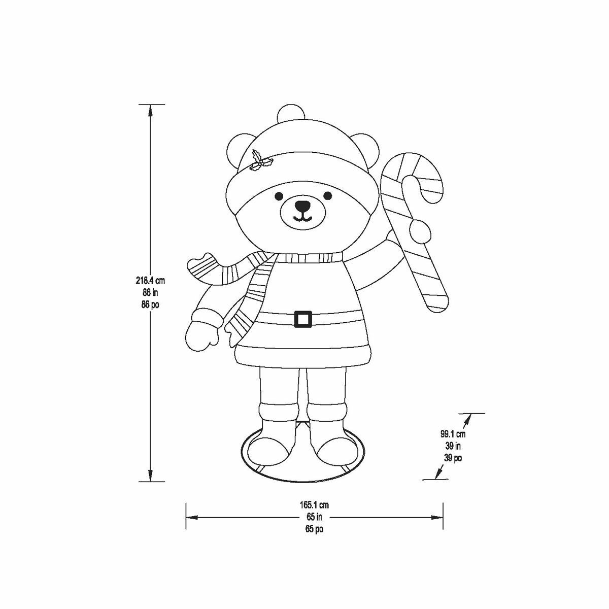 7 ft (86inch) Pop Up Santa Bear 7 ft (86inch) Pop Up Santa Bear