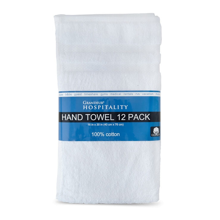Grandeur 100 Cotton Hospitality Hand Towels, 12 Pack Costco UK