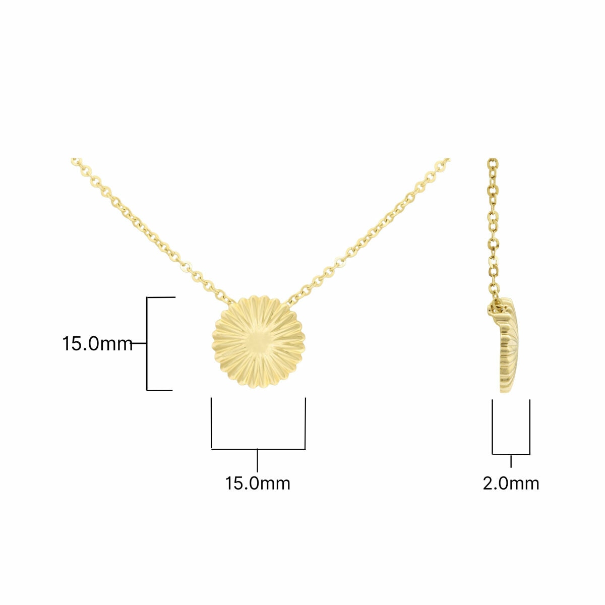 14ct Yellow Gold Textured Disc Pendant 14ct Yellow Gold Textured Disc Pendant