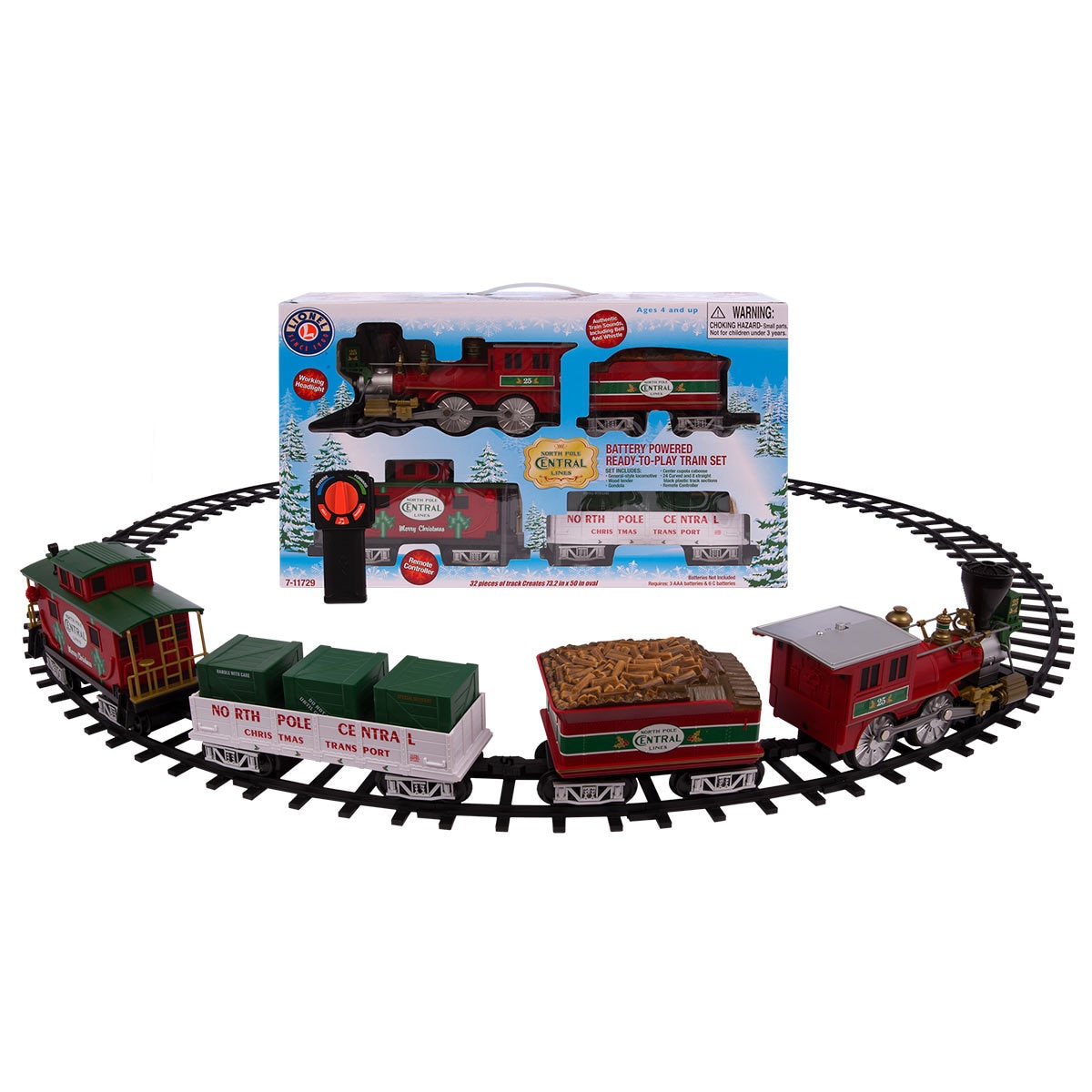 Train track set with box