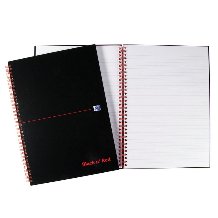 Black n Red A4 Wirebound Notebook 90gsm 140 pages Pack of 10 Costco UK