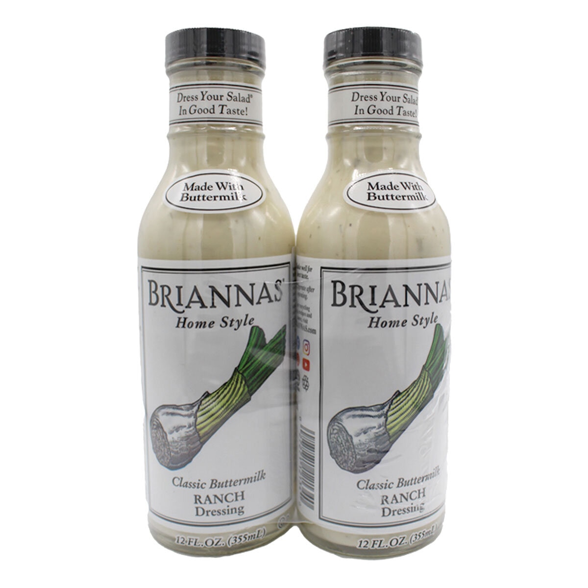 Briannas Classic Butternilk Ranch Dressing, 2 x 355ml