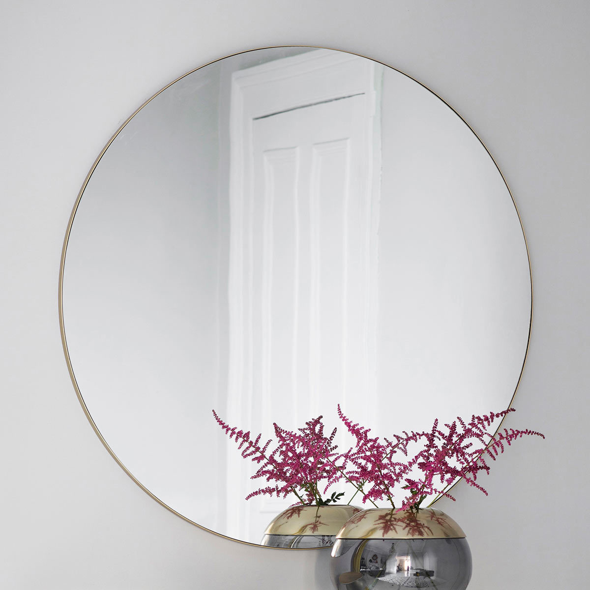 Gallery Hayle Champagne Round Mirror, 100cm